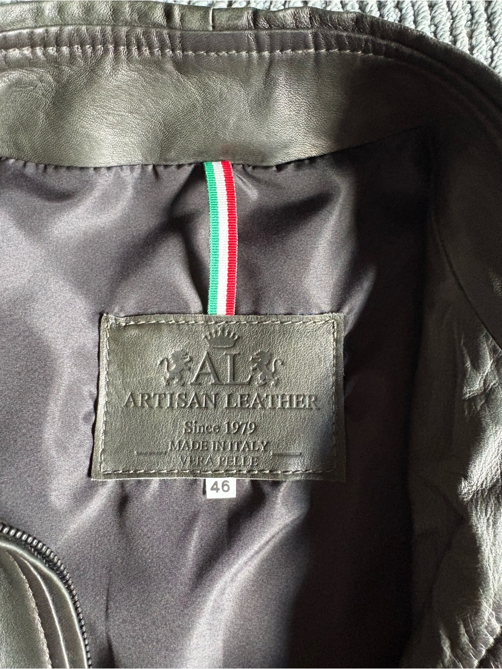 NEW Vera Pella handmade Italian leather jacket deep green small - Picture 6 of 11